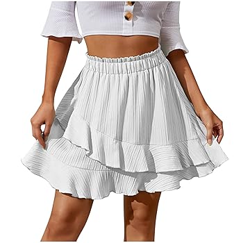 新品未使用 ACLENT Frill mini skirt ホワイト Akiihool Mini Skirt Women High Waist Bodycon Mini Short